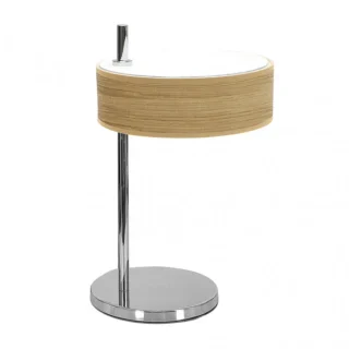 Lámpara Sobremesa Haiti Cromo/Madera Clara | Abrila | 051971084