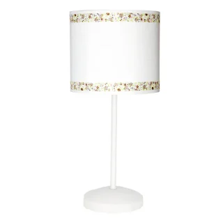 Lámpara Sobremesa Cenefa Blanco/Marrón 1xE14 | Abrila | 107371002