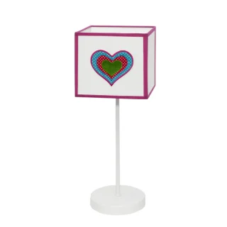 Sobremesa Infantil Amor 1xE14 Blanco/Rosa | Abrila | 117471001