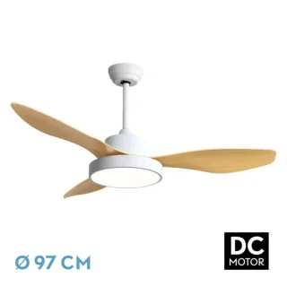Ventilador de Techo Hayate 24W Blanco/Haya | Abrila | 128599368