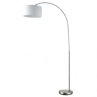 Lámpara de Pie Polux Níquel Pantalla Blanca | Abrila | 135241003