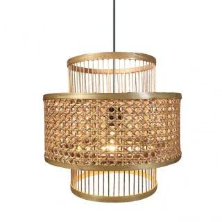 Colgante Bambú Rattan Bromelia 36x36 cm | Abrila | 141293602