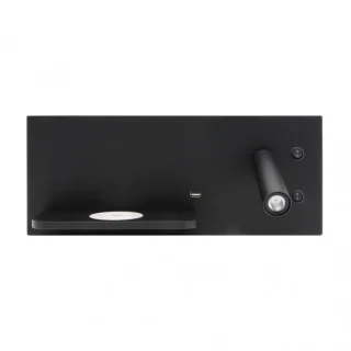 Aplique LED Velazquez Negro Dcho USB+QI | Abrila | 17136DE09