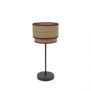 Lámpara Sobremesa Roque Natural/Rojo | Abrila | 172871007