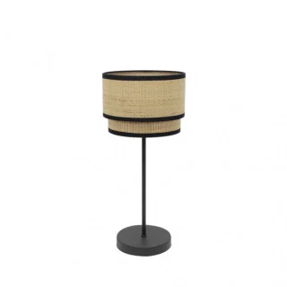 Lámpara Sobremesa Roque Natural/Negro | Abrila | 172871009