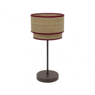 Lámpara Sobremesa Alto Roque Natural/Rojo 60x30x30 cm | Abrila | 172871107