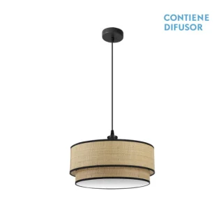 Colgante Roque Natural/Negro 50x50 cm | Abrila | 172895009