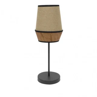Lámpara Sobremesa Campana Saco/Marrón 45cm | Abrila | 173971002