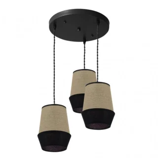 Plafon Campana 3xE27 Saco/Negro 36x36cm | Abrila | 173983009