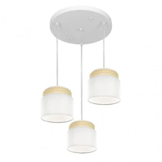 Plafon Kandy 3xE27 Natural/Blanco 39x39 cm | Abrila | 174283001