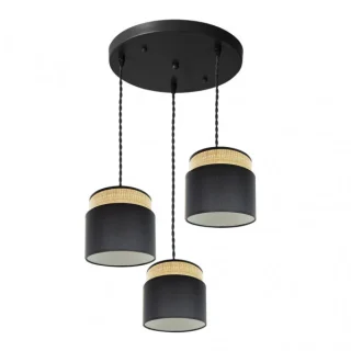 Plafon Kandy 3xe27 Natural/Negro 39x39 cm | Abrila | 174283009