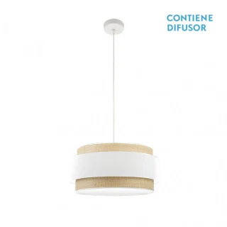 Lámpara Colgante Kandy Natural/Blanco 50cm | Abrila | 174295001