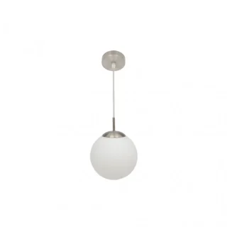 Colgante Astro 1xE27 Blanco/Níquel 20x20 cm | Abrila | 174392001