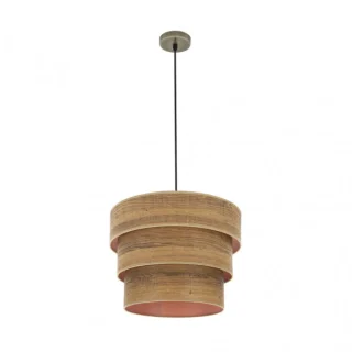 Colgante Triple Smile Cuero/Madera Oscura 40cm | Abrila | 175394084