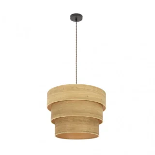 Lámpara Colgante Triple Smile Marrón/Madera Clara | Abrila | 175394085