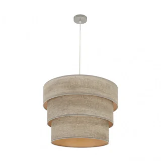 Lámpara Colgante Triple Smile Níquel/Madera Gris 50cm | Abrila | 175395083