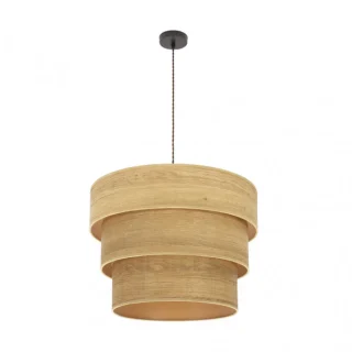 Colgante Triple Smile 3xE27 Marrón/Madera Clara | Abrila | 175395085