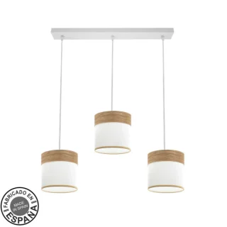 Regleta Cloe 3xE27 Blanco/Madera Clara | Abrila | 175493085