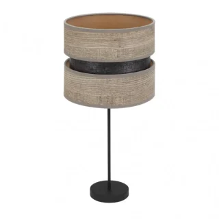 Lámpara Sobremesa Alto Colet Negro/Madera Gris | Abrila | 175671183