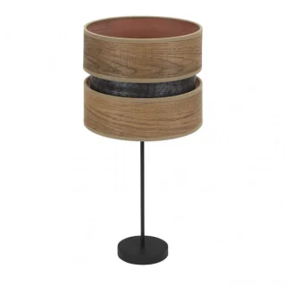 Lámpara Sobremesa Alto Colet Negro/Madera Oscura | Abrila | 175671184