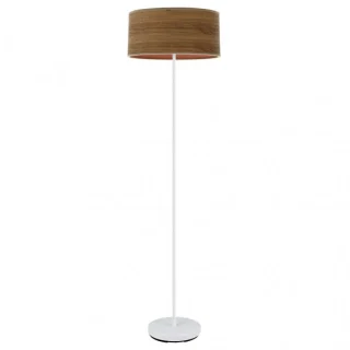 Lámpara de Pie Jerte 1xE27 Blanco/Madera Oscura | Abrila | 176841084