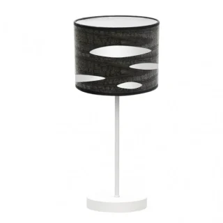 Lámpara Sobremesa Odra 1xE14 Blanco/Madera Negra | Abrila | 177171009