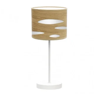 Lámpara Sobremesa Odra 1xE14 Blanco/Madera Clara | Abrila | 177171085