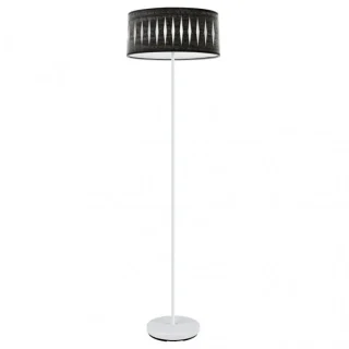 Lámpara Pie Salón Piron Blanco/Madera Negra 165cm | Abrila | 177241009