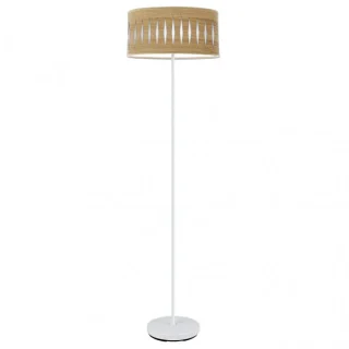 Pie de Salón Piron 1xE27 Blanco/Madera Clara | Abrila | 177241085