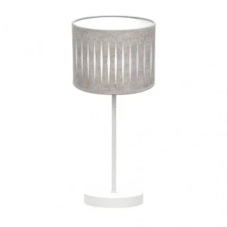 Lámpara Sobremesa Piron 1xE14 Blanco/Cemento Gris | Abrila | 177271028