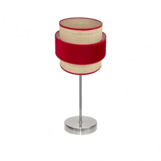 Lámpara Sobremesa Reyes Níquel/Natural-Rojo | Abrila | 177471007