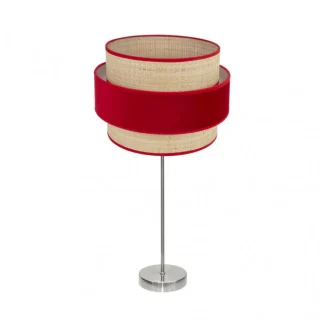 Lámpara Sobremesa Alto Reyes Níquel/Natural-Rojo | Abrila | 177471107