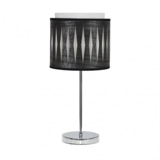 Lámpara Sobremesa Alexandra Cromo/Madera Negra | Abrila | 177871009