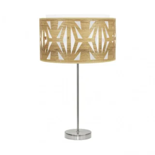 Lámpara Sobremesa Katerina Alto Níquel/Madera Clara | Abrila | 177971185