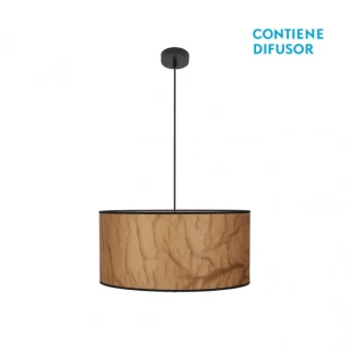 Lámpara Colgante Tapirio 2xE27 Pergamino/Negro 50cm | Abrila | 178495002