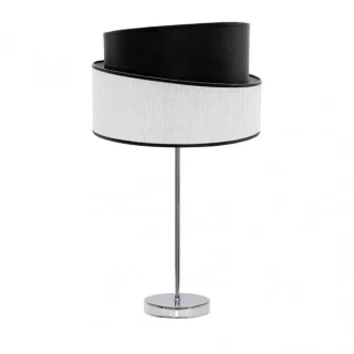 Lámpara Sobremesa Alto Hara Cromo/Blanco-Negro | Abrila | 179871109