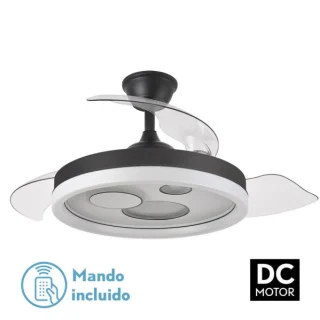 Ventilador Techo DC Turia 72W Negro/Blanco | Abrila | 184891409
