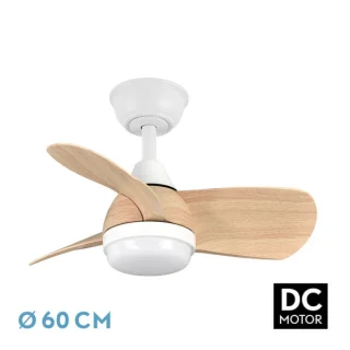 Ventilador Techo DC 24W PIRDO Blanco/Haya | Abrila | 186291368