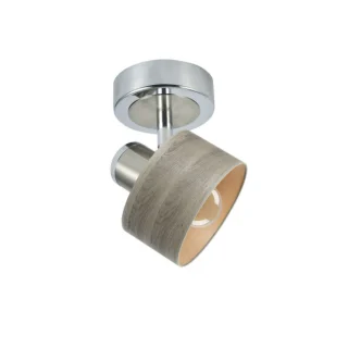 Foco Nando 1xE14 Cromo-Niquel/Madera Gris | Abrila | 190481083