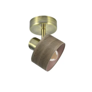Foco Orientable Nando 1xE14 Cuero/Madera Oscura | Abrila | 190481084