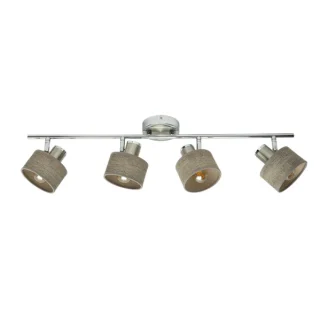 Regleta Nando 4 Focos E14 Orientables Cromo-Níquel/Gris | Abrila | 190494083