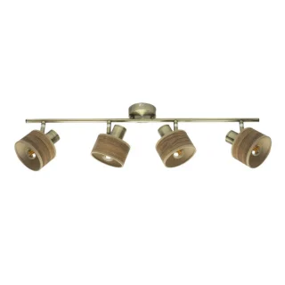 Regleta Nando 4 Focos Orientables Cuero/Madera | Abrila | 190494084