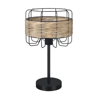 Lámpara Sobremesa Zenda Forja/Ratan Negra | Abrila | 190571009