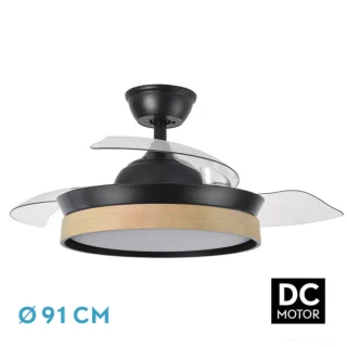 Ventilador Techo DC Iglu Negro/Haya 91cm | Abrila | 207099088