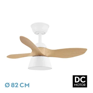 Ventilador Techo Cubico DC 36W Blanco/Haya | Abrila | 207391368