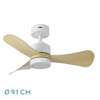 Ventilador de Techo DC Zepelin Blanco/Haya 18W | Abrila | 207791368