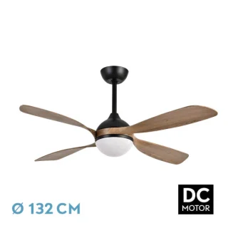 Ventilador Techo Livorno DC 30W Negro/Roble | Abrila | 208191436