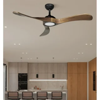 Ventilador Techo Castelo 18W Negro/Roble | Abrila | 212091309