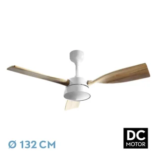 Ventilador Techo DC Estio 24W Blanco/Haya | Abrila | 212291368