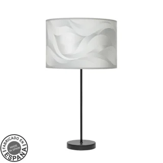 Lámpara Sobremesa Alto Moda Negro/Ola Gris | Abrila | 212471039